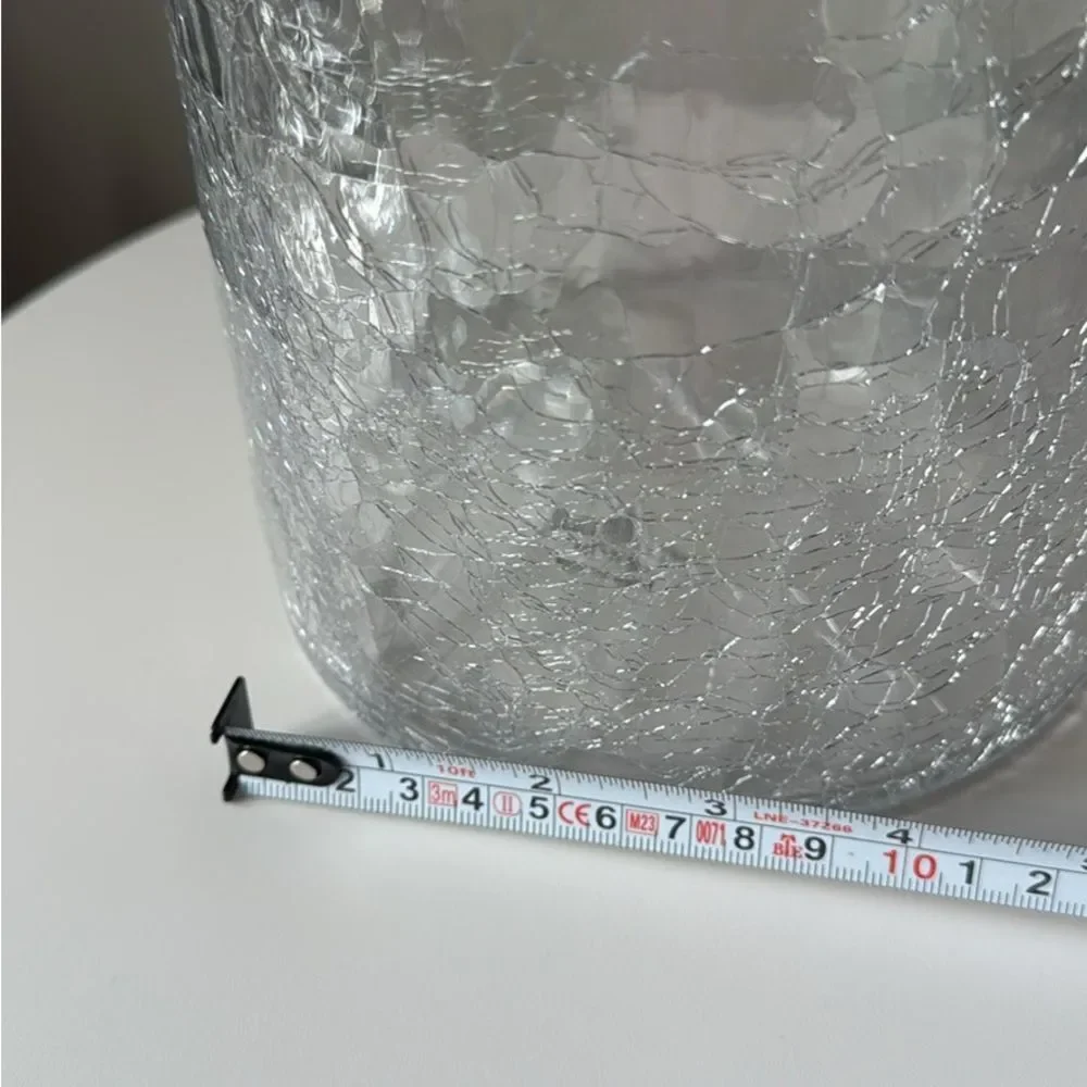 Elegant Glass Candle Holder  with Crackle Design